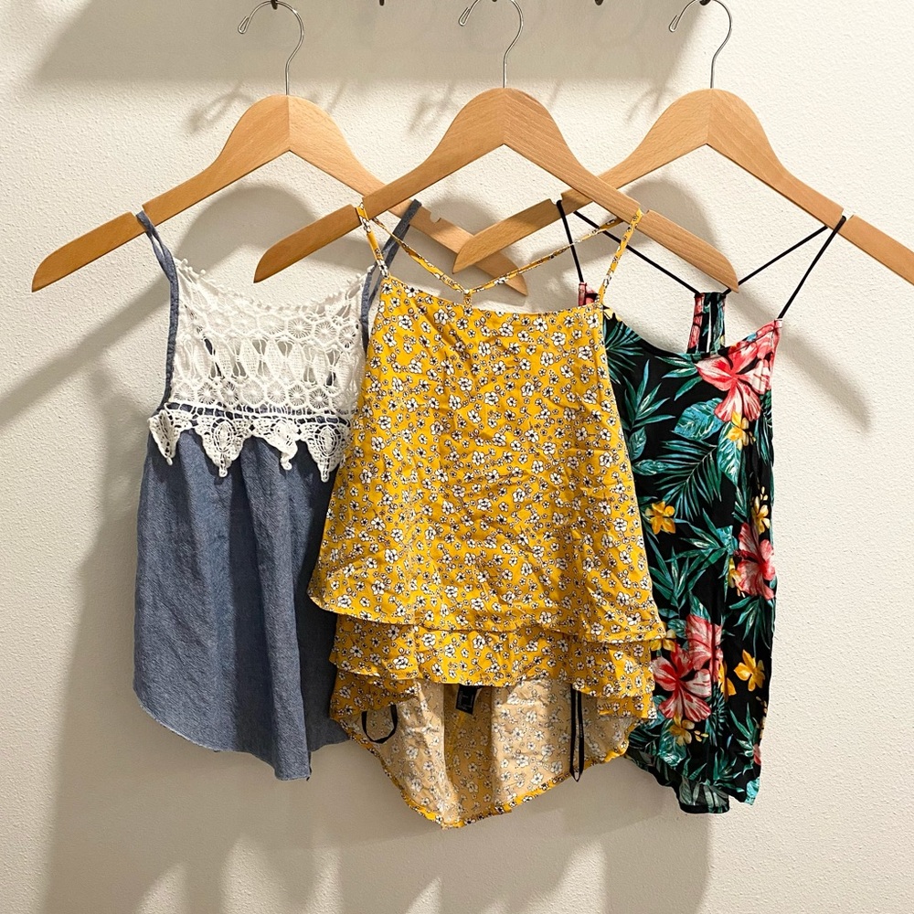 Bundle of 3 Stylish Spaghetti Strap Summer Tank Tops